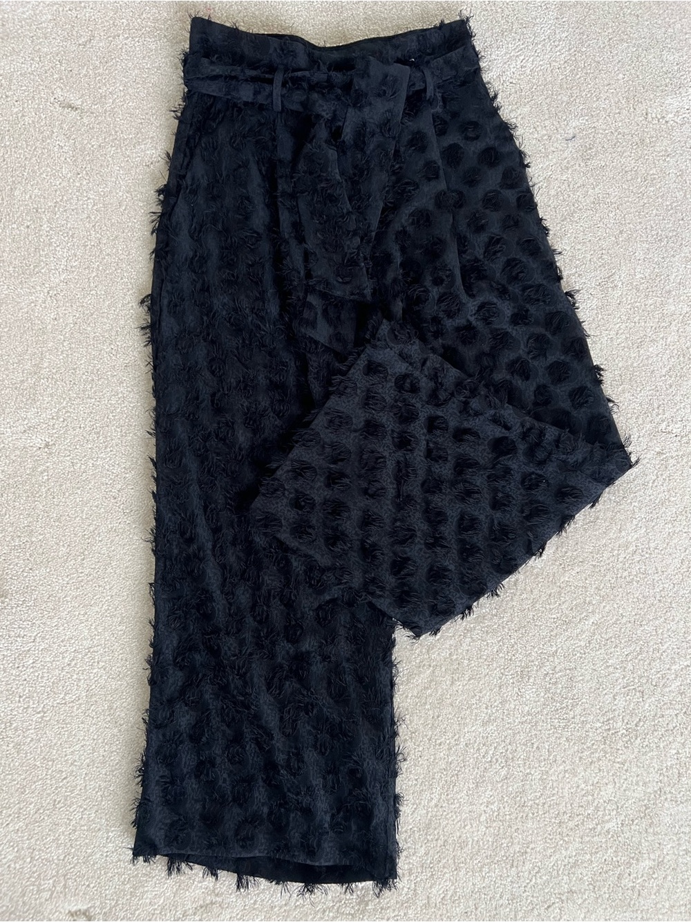 H&M Navy Textured Wide-Leg Pants